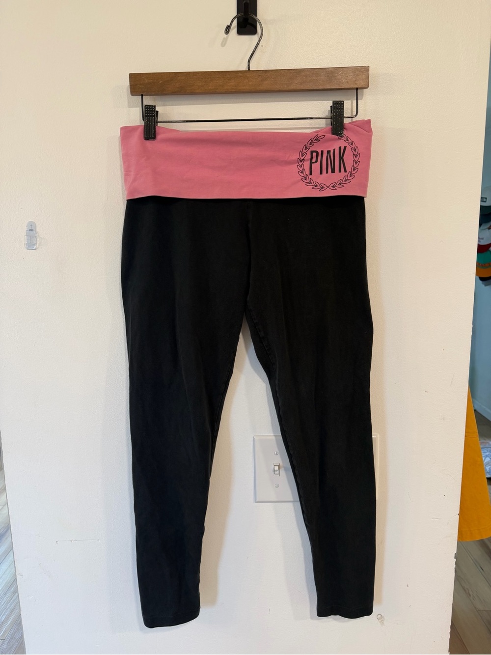 PINK Y2K Victoria's Secret Pink Fold Over Yoga Leggings Women’s Size Medium